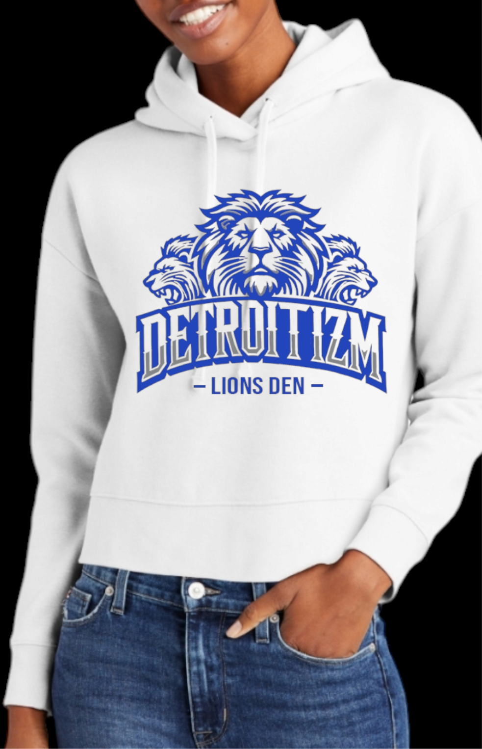 Detroitizm Lions Den Crop Hoodie